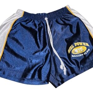 Y2K Girl Power Blue and White Boxing Shorts Size S
